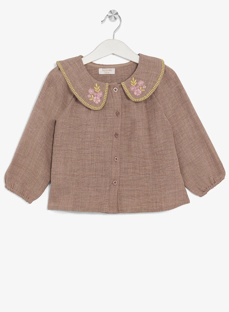 ريبلز مع نمشي طقم بناتي قطعتين مطرز