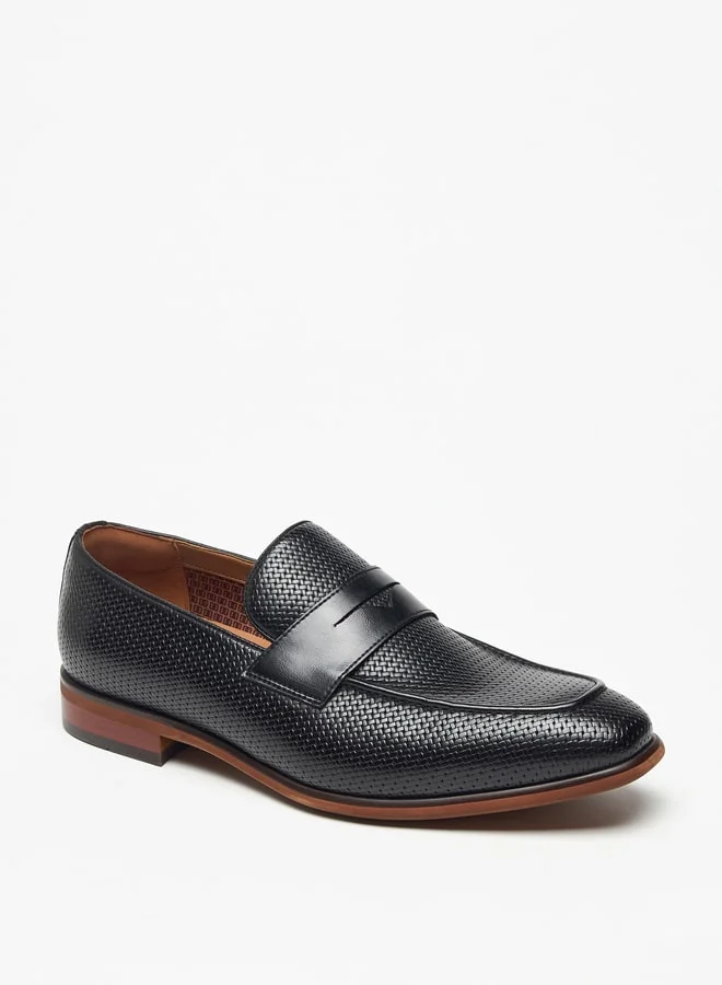 DUCHINI Men's Textured Slip-On Loafers