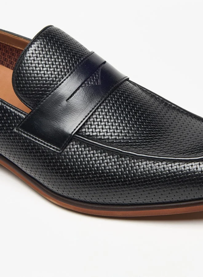 DUCHINI Men's Textured Slip-On Loafers