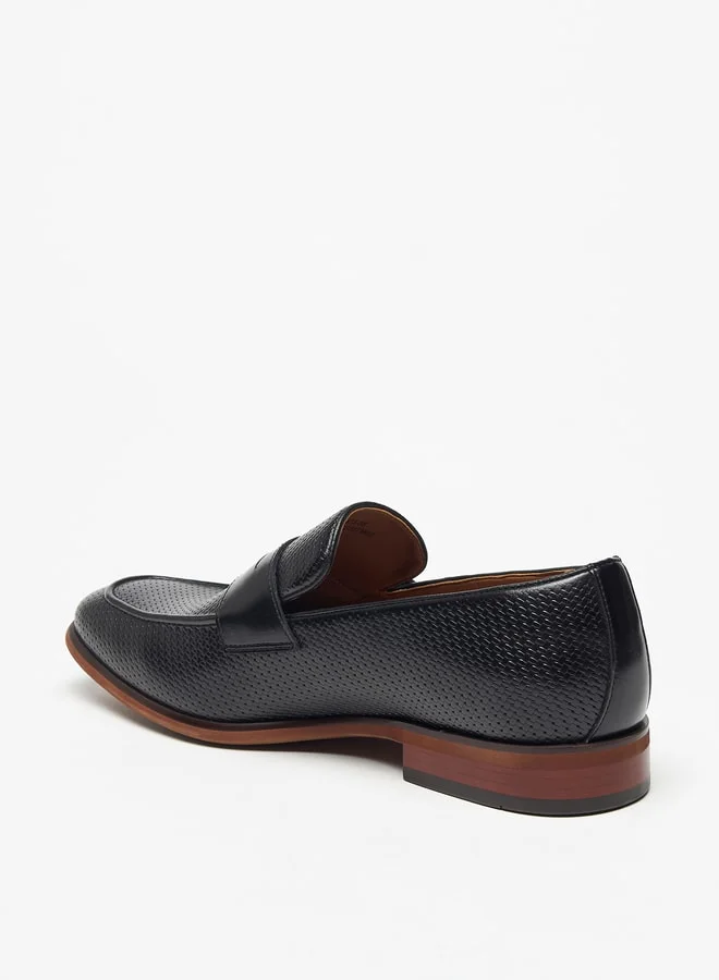 DUCHINI Men's Textured Slip-On Loafers