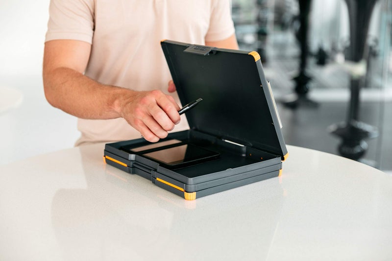 Dexas Duo Clipcase, Double Sided Clipboard Design, Portable Clipboards 13â€x10â€ Gray/Orange, Combine Style and Functionality Office Supplies for Nursing, School, Work, Trades, Home Office - Image 4