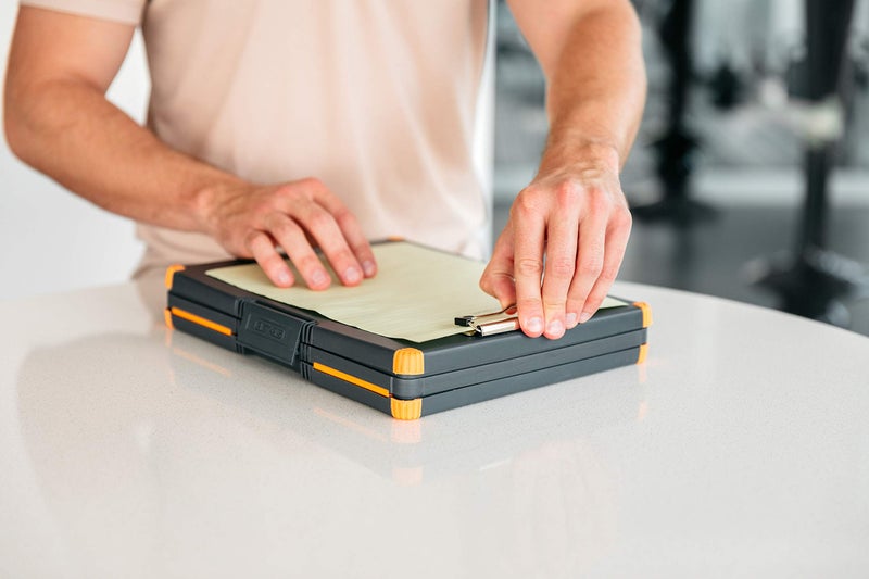 Dexas Duo Clipcase, Double Sided Clipboard Design, Portable Clipboards 13â€x10â€ Gray/Orange, Combine Style and Functionality Office Supplies for Nursing, School, Work, Trades, Home Office - Image 5