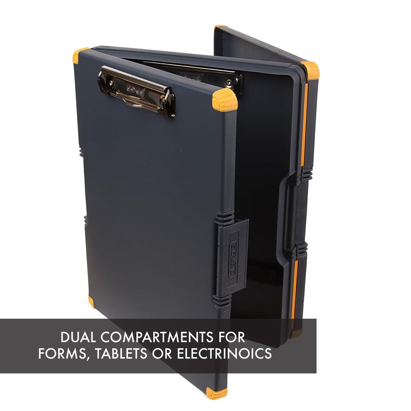 Dexas Duo Clipcase, Double Sided Clipboard Design, Portable Clipboards 13â€x10â€ Gray/Orange, Combine Style and Functionality Office Supplies for Nursing, School, Work, Trades, Home Office - Image 3