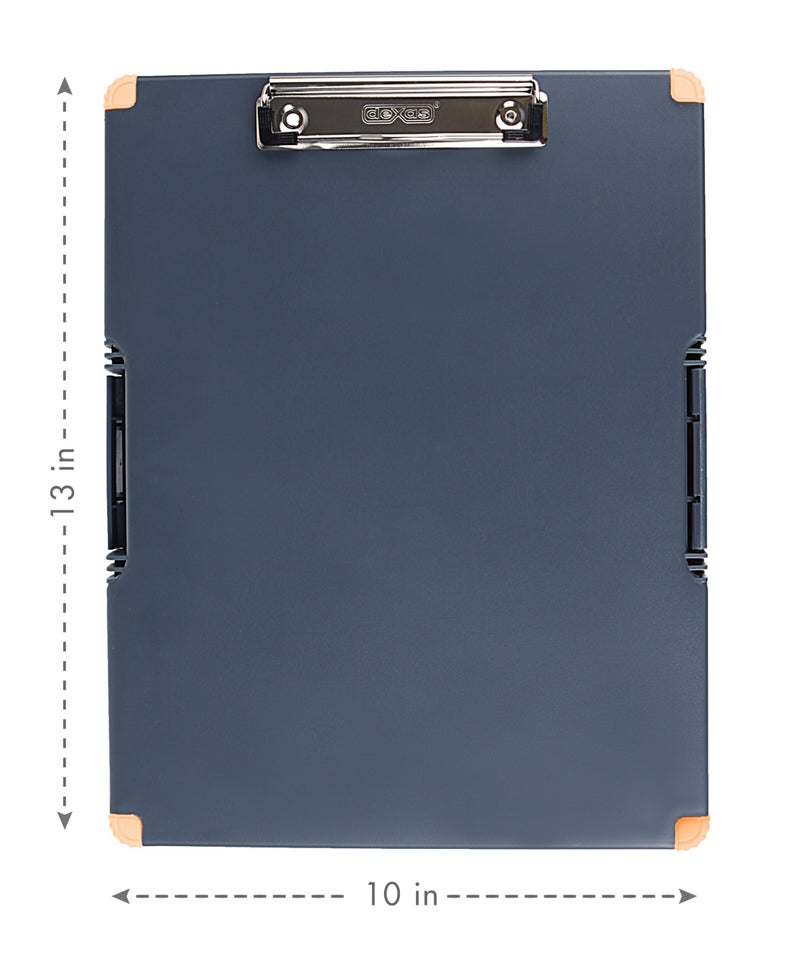 Dexas Duo Clipcase, Double Sided Clipboard Design, Portable Clipboards 13â€x10â€ Gray/Orange, Combine Style and Functionality Office Supplies for Nursing, School, Work, Trades, Home Office - Image 2