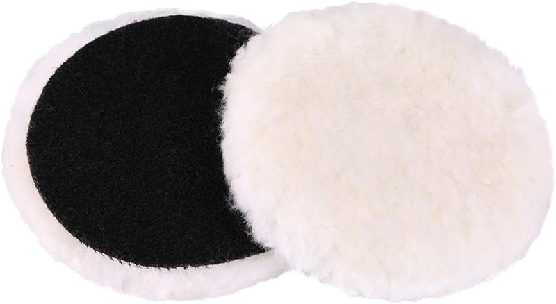 LotFancy 6 Inch Wool Buffing Pads, Pack of 2 - Car Auto Hook and Loop Polishing Pads, Used with Rotary and Random Orbit Sander/Polisher Globally trusted affordable quality - Image 1
