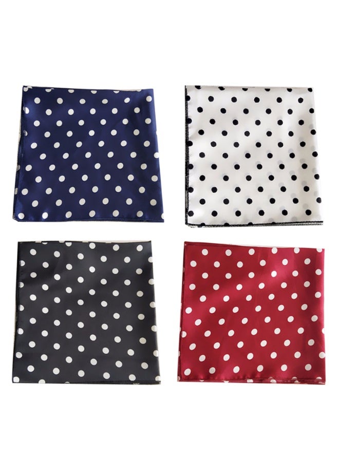 وشاح مربع للنساء والفتيات ، وشاح صغير للشعر ، وشاح مربع للرأس والرقبة ، وشريط ربط الشعر ، 4 قطع - Image 2