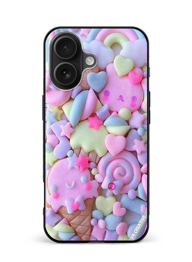 VR CREATIVE Protective Case Cover For Apple iPhone 16 Plus Kawai Decoden Design Multicolour