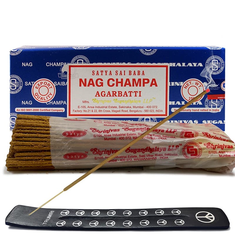 TRUMIRI Incense Stick Holder Bundle with Satya Sai Baba Nagchampa 250g Bulk Incense Sticks Nag Champa Agarbatti - Pack of 1 (Approx 250 Insence-Sticks) - Image 2