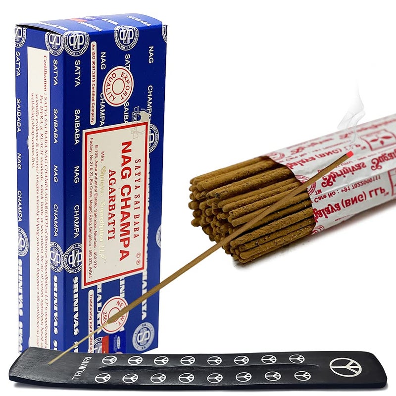 TRUMIRI Incense Stick Holder Bundle with Satya Sai Baba Nagchampa 250g Bulk Incense Sticks Nag Champa Agarbatti - Pack of 1 (Approx 250 Insence-Sticks) - Image 3