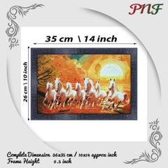 PNF pnf Poster And Frames Seven Horses Wooden Photo Frame With Acrylic Sheet | For Living Room, Bedroom | Home Decoration Item | Best Gifting Option (10x14inch,Multicolour,Synthetic) 18156  - Image 2