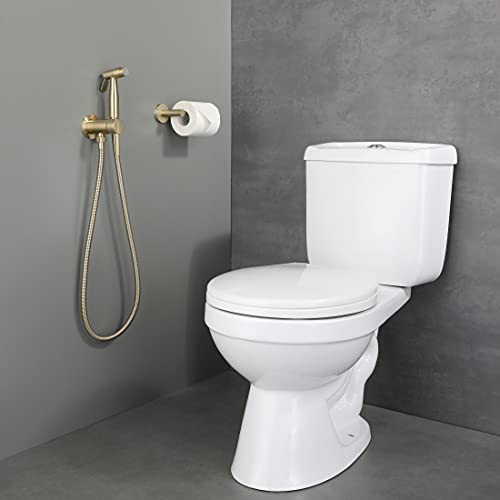 WiPPhs Handheld Bidet Sprayer Brushed Gold Warm Water, WiPPhs Stainless Steel Bidet Hand Held Sprayer for Toilet with Brass Hot and Cold Mixing Valve, WI9138BG - Image 3