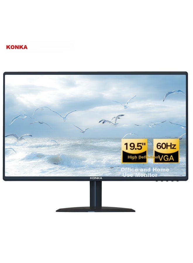 Konka 19.5-inch Monitor, Fast Response Without Delay, Wall-mountable Color Calibration, Vga, Office And Surveillance Lcd Computer Display, Km2016 - Image 1