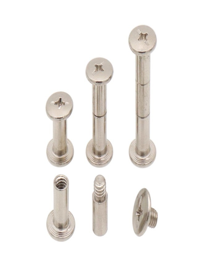 LBY 30 Sets M5 x 10mm Chicago Screws, Binding Screw Posts, Book Screws, Binding Barrels and Screws Assortment Kit, for Leather Saddles Purses Belt Repair, with Extention Posts (20pcs), Nickel-Plated - Image 1