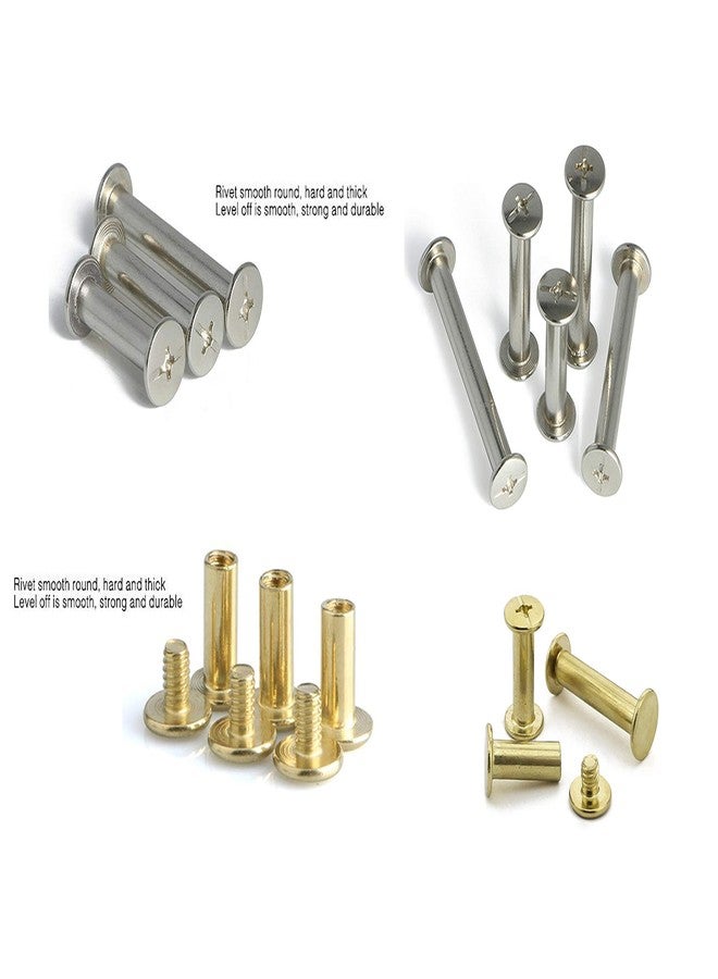LBY 30 Sets M5 x 10mm Chicago Screws, Binding Screw Posts, Book Screws, Binding Barrels and Screws Assortment Kit, for Leather Saddles Purses Belt Repair, with Extention Posts (20pcs), Nickel-Plated - Image 4