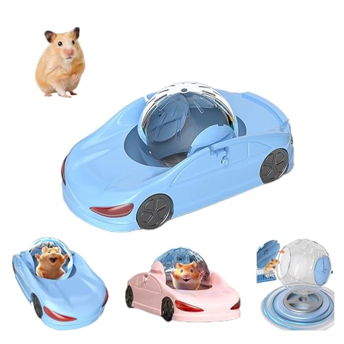 Nicerice Hamster Exercise Ball Sports CarHamster Car with Detachable Transparent BallFunny Exercise Wheel for Hamsters3 Modes AvailableSuitable for Dwarf Small Pet Safe Breathable and Cute Blue 57 - Image 1