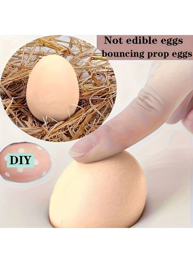 1pc Realistic Bouncing Eggs Washable DIY Paintable Pet Toys Party Favors Prank Gifts - Image 4