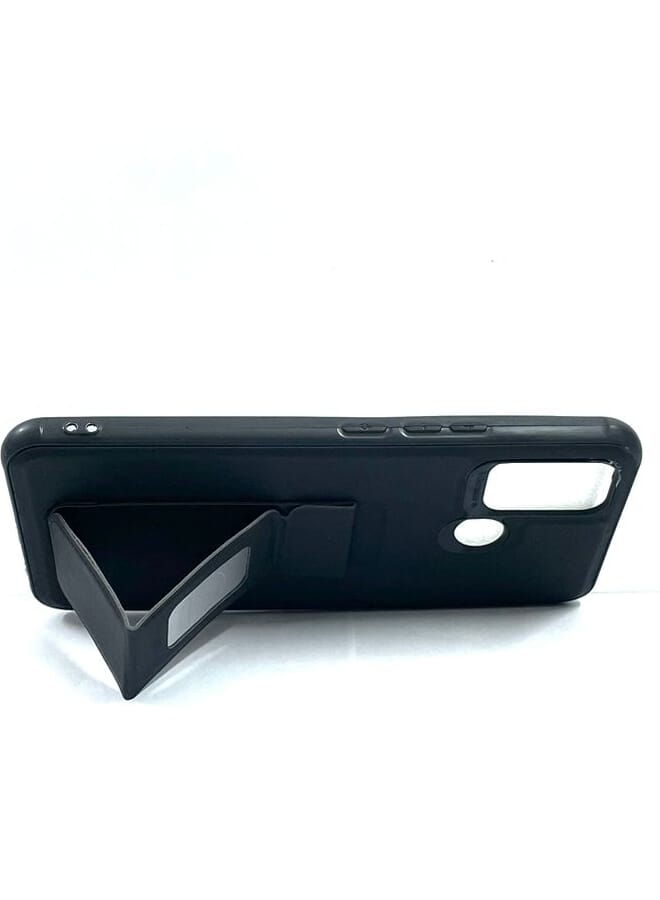 جراب سيليكون مضاد للصدمات مع حامل مغناطيسي لهاتف ريلمي 7I اسود - Image 2