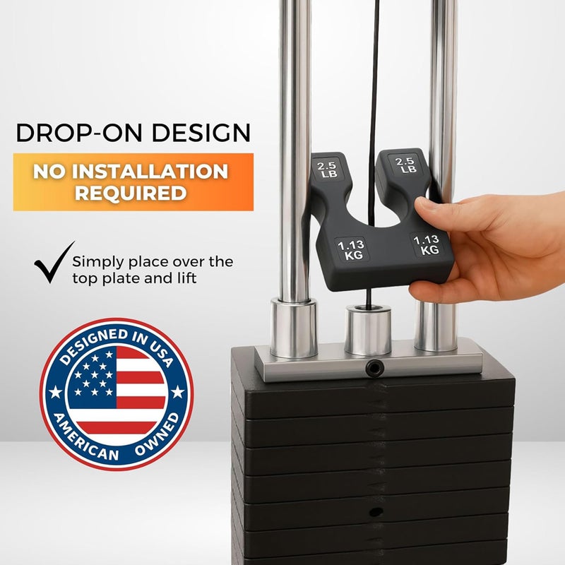 StrengthUSA 2.5 lb Weight Stack Add On â€“ 2.5 Pound Weight Stack Adapter Plate for Home Gym & Exercise Machines, Add Resistance to Weight Stack, Incremental Weight Adjustments for Improved Strength Training Results - Image 3