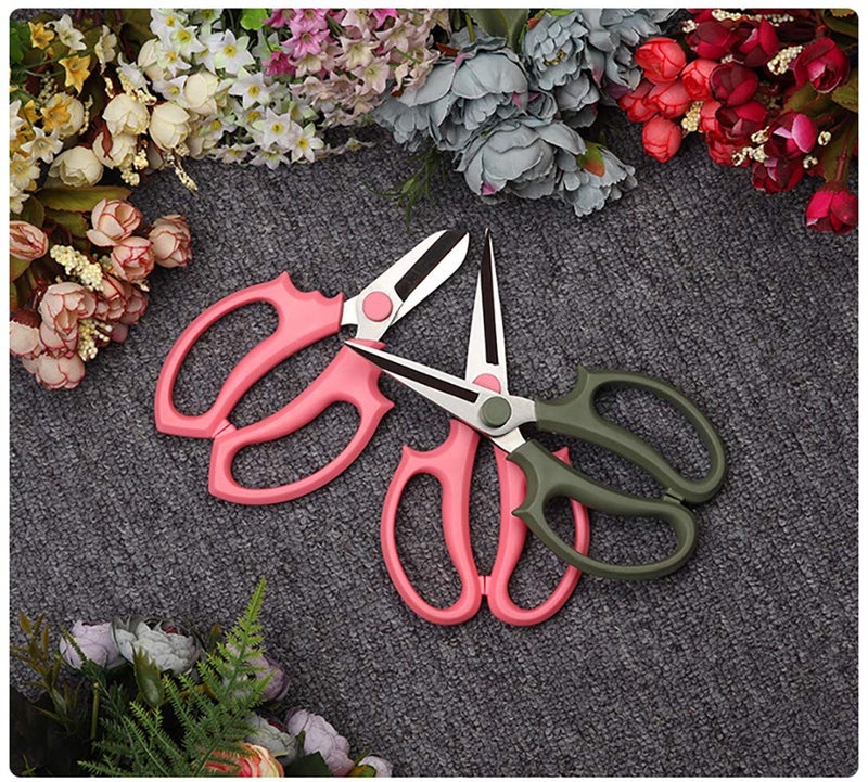 Leize Flower Scissors, Premium Thickened Stainless Steel Floral Shears, Strong Pruner for Flowers, Branches and Leaves (Grey Green Slender) - Image 4