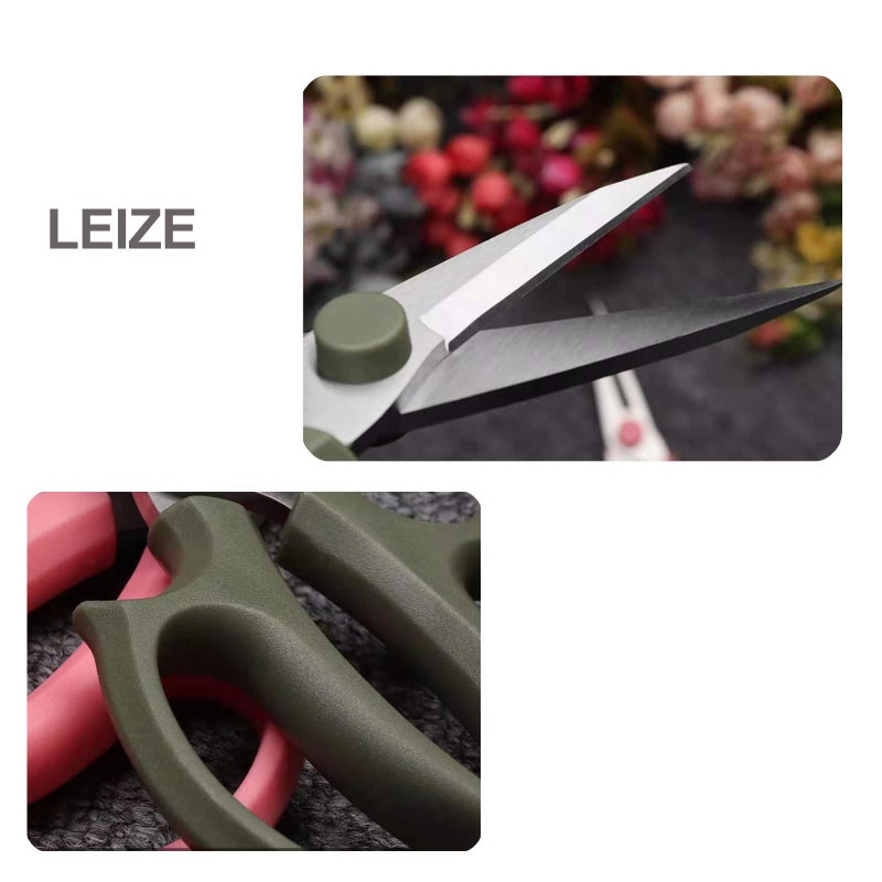 Leize Flower Scissors, Premium Thickened Stainless Steel Floral Shears, Strong Pruner for Flowers, Branches and Leaves (Grey Green Slender) - Image 2