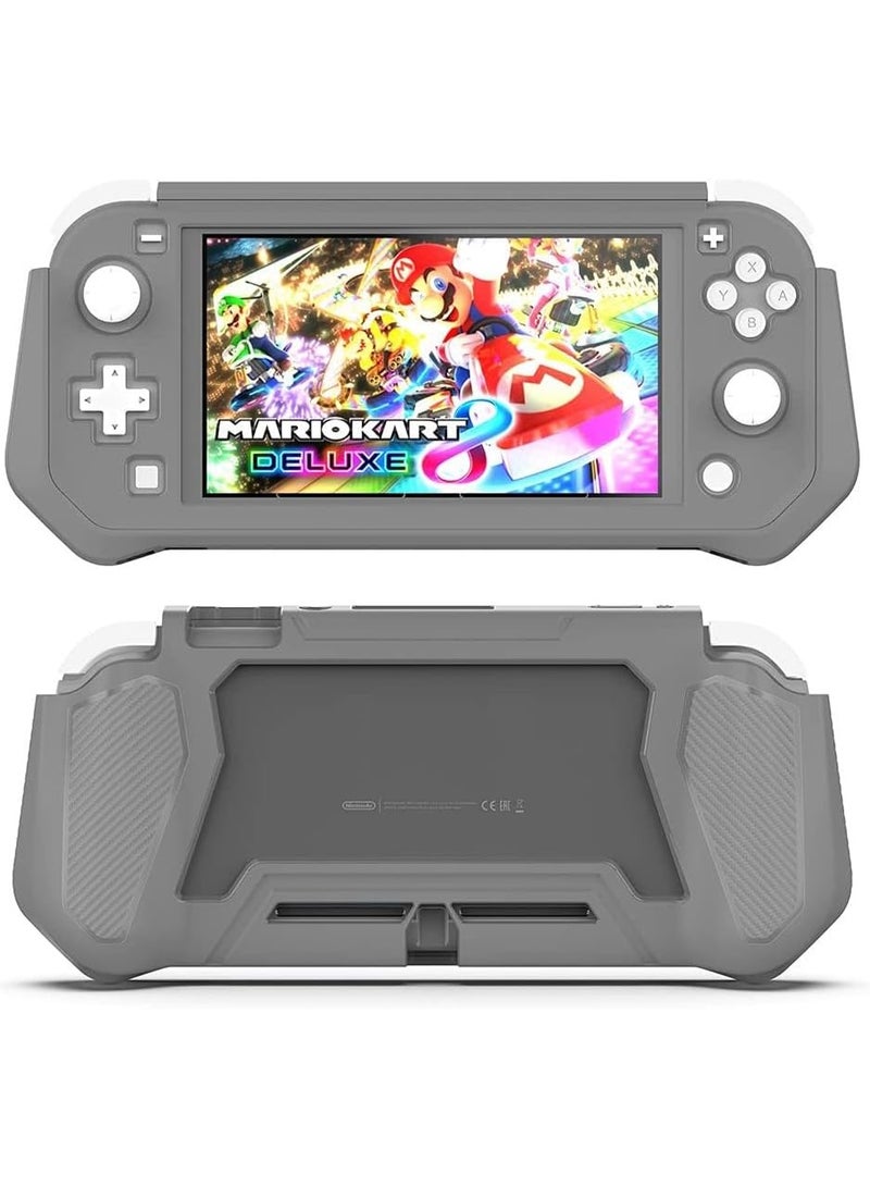 Protective Case Compatible for Nintendo Switch Lite, Switch Lite Case with Detachable Screen Protector Cover & Hand Grip Case, Anti-Scratch, Shock-Absorption, Gray - Image 4