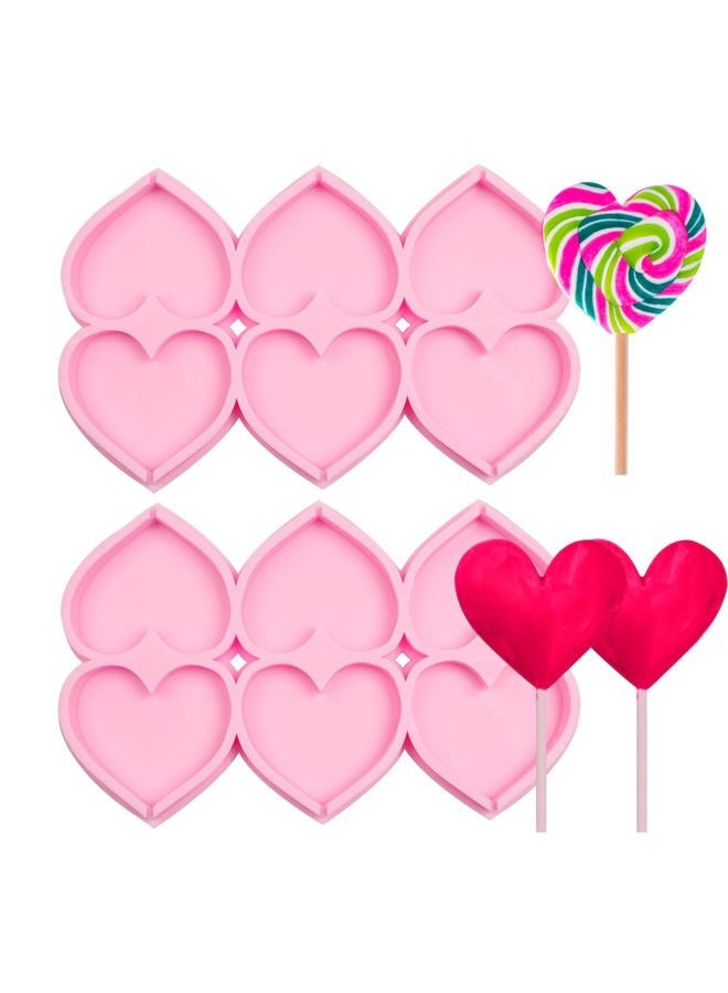 muyulin Silicone Molds for Baking, Hearts, Roses, and Geometric Shapes, Large Heart Pop Silicone Molds ZH255 - Image 1