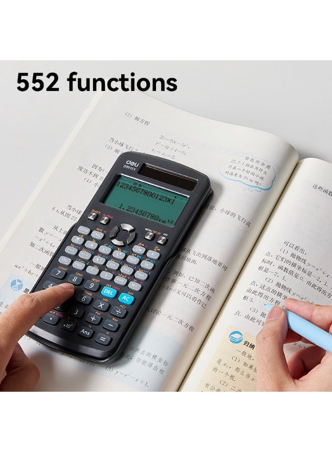 Deli D991EX Scientific Calculator With Two Line Display And Acrylic Cover - Image 3