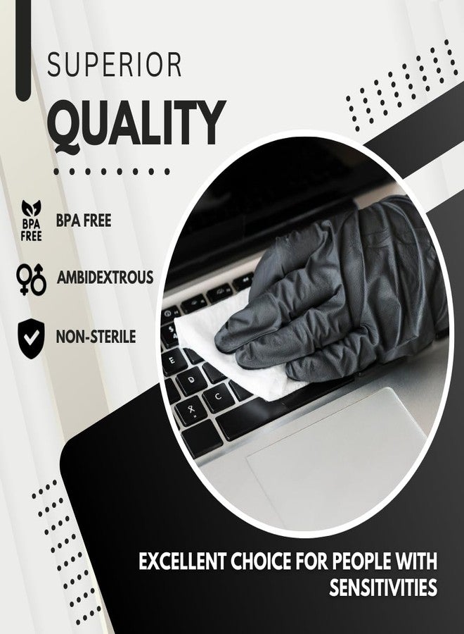 Green Direct Disposable Black Nitrile Gloves, Cleaning - Powder & Latex Free - 100 Count Per Box (X-Large) - Image 4