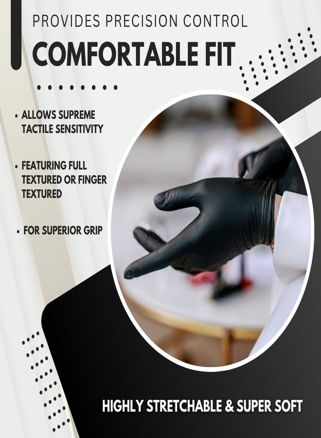 Green Direct Disposable Black Nitrile Gloves, Cleaning - Powder & Latex Free - 100 Count Per Box (X-Large) - Image 3