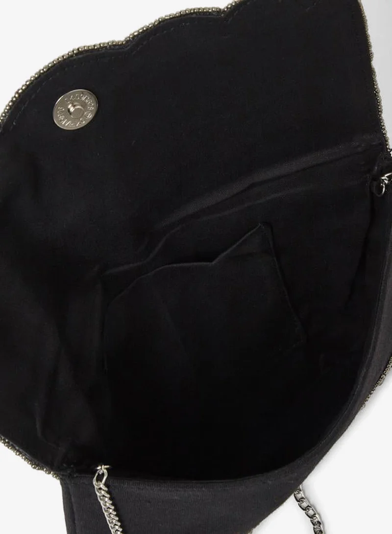 Styli  Women Black Embellished Clutch Bag for Women | Best Price UAE