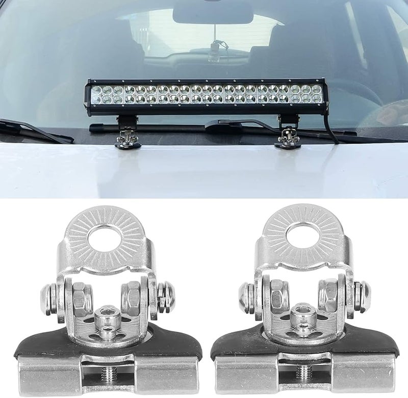 Adjustable 304 Stainless Steel LED Light Bar Mounting Bracket No Drilling Antislip Clamp with Rubber Pads - Image 5