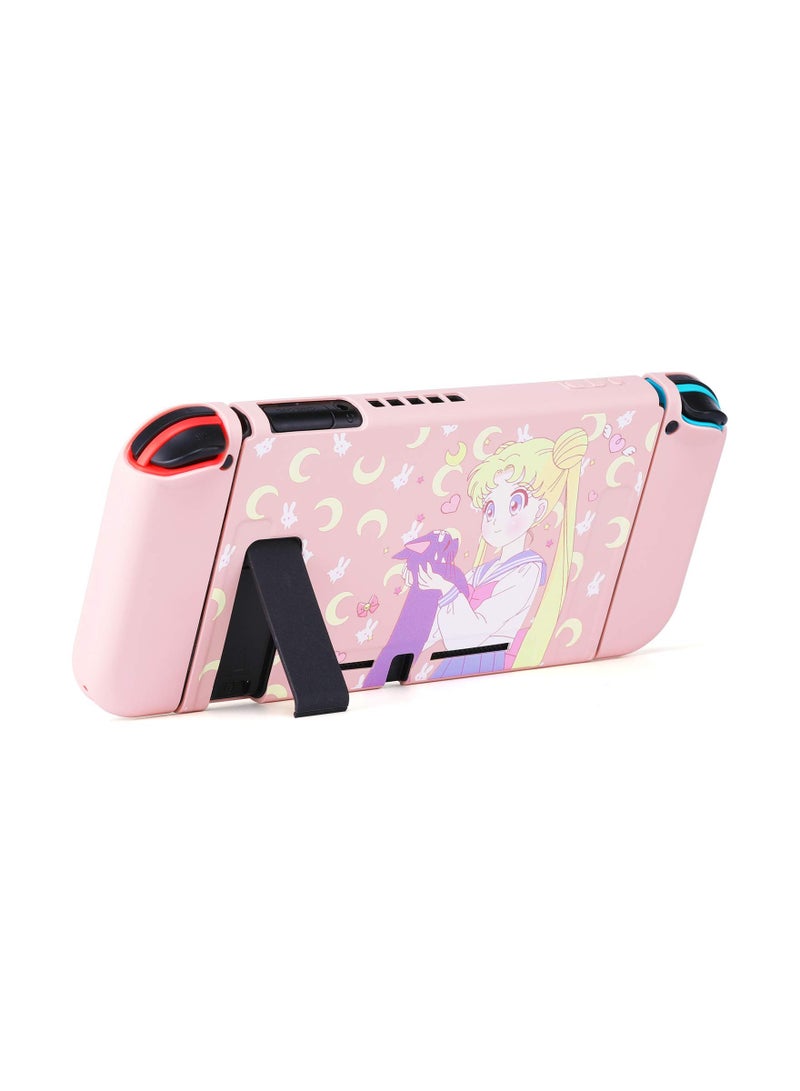 KASTWAVE Switch Protective Cover, Cute Liquid Silicone Protective Case for Switch, Soft Slim Grip Cover Shell for Console and Joy-Con, Scratch, Crack Resistant, Easy Install (Sailor Moon) - Image 3