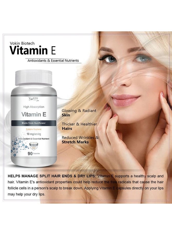 Vokin Biotech Natural Vitamin E from Sunflower - D-Alpha-Tocpherol - 10mg - 90 Capsules - Image 5