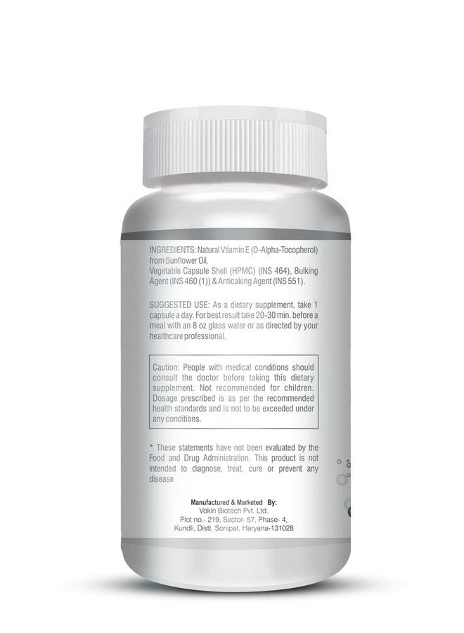 Vokin Biotech Natural Vitamin E from Sunflower - D-Alpha-Tocpherol - 10mg - 90 Capsules - Image 2