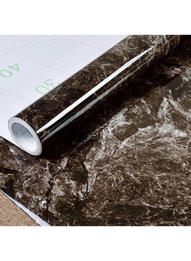 Sharpdo Kitchen Countertop Self-Adhesive Waterproof Wallpaper Black 60x200cm - Image 3