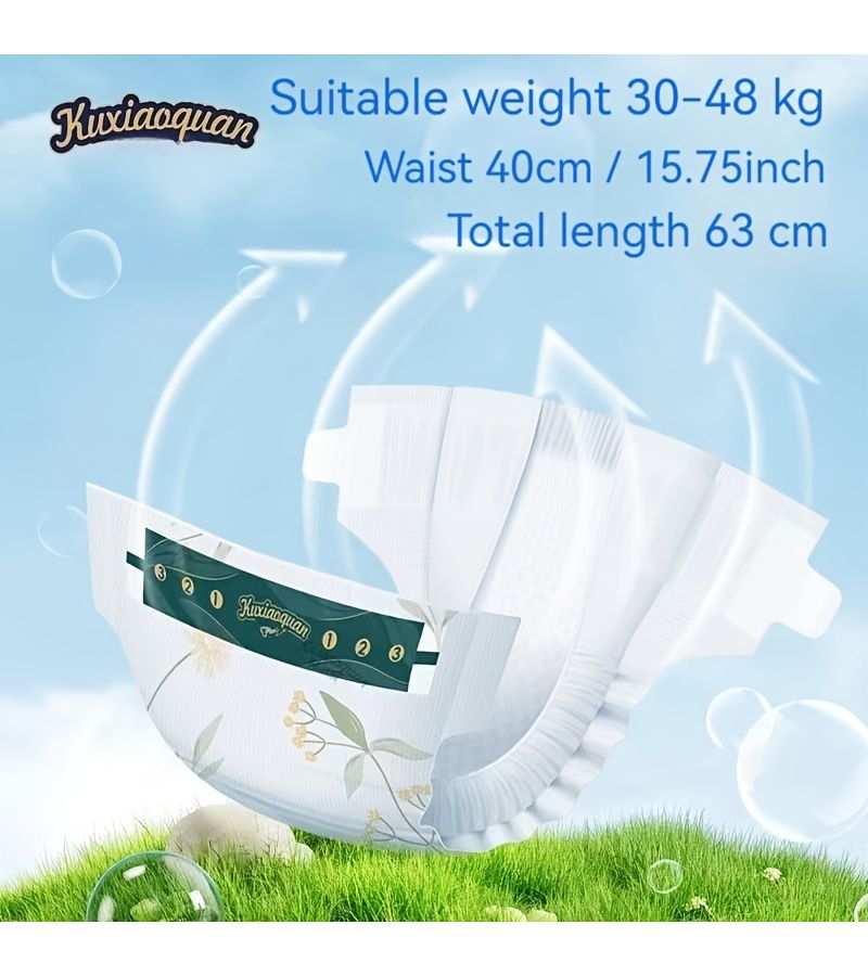 حفاضات من ورق شوان بارد مقاس 6XL للأطفال الكبار والمراهقين، فائقة الرقة واللب الأساسي الكامل، ناعمة للغاية وامتصاص كامل، مقاس كبير جدًا مخصص للفتيات أثناء الدورة الشهرية، 24 قطعة - Image 3