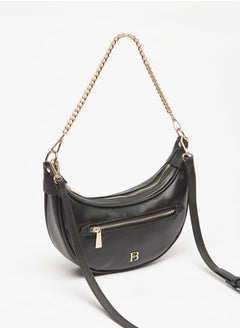 Flora Bella By Shoexpress Women Solid Hobo Bag with Detachable Strap and Zip Closure  - Image 2