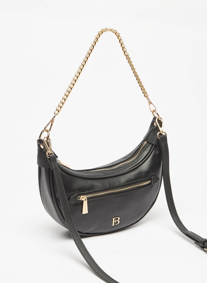 Flora Bella By Shoexpress Women Solid Hobo Bag with Detachable Strap and Zip Closure  - Image 2