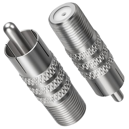 Togconn Coaxial to RCA Adapter 2 Pack, RCA Male to F Type Coax Coaxial Female Convertor Connector,Coaxial Cable Audio Connector for Subwoofer, Receiver, Game Console, TV and More - Image 1