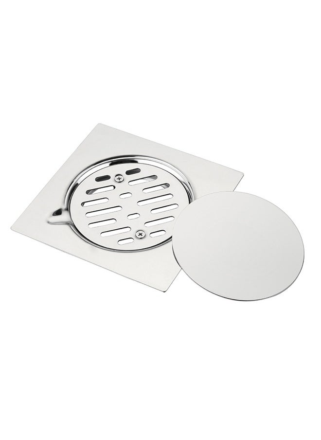 LAWAZIM - Stainless Steel Floor Drain - 15x15cm - Flat Tile Insert Drain with Anti-Clog Strainer, Secure Lid, and Hygienic Surface - Ideal for Bathrooms, Kitchens, Showers, Backyards, and Outdoor Spaces - Image 1