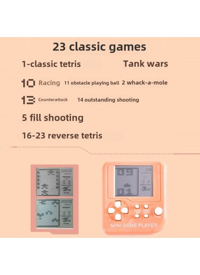 Generic - Tetris Game Palm Childhood Mini Version Mute Retro Nostalgic Tetris Boring Decompression-Model:Transparent White [Tetris Game Machine] 26 Kinds Of Games - Image 1