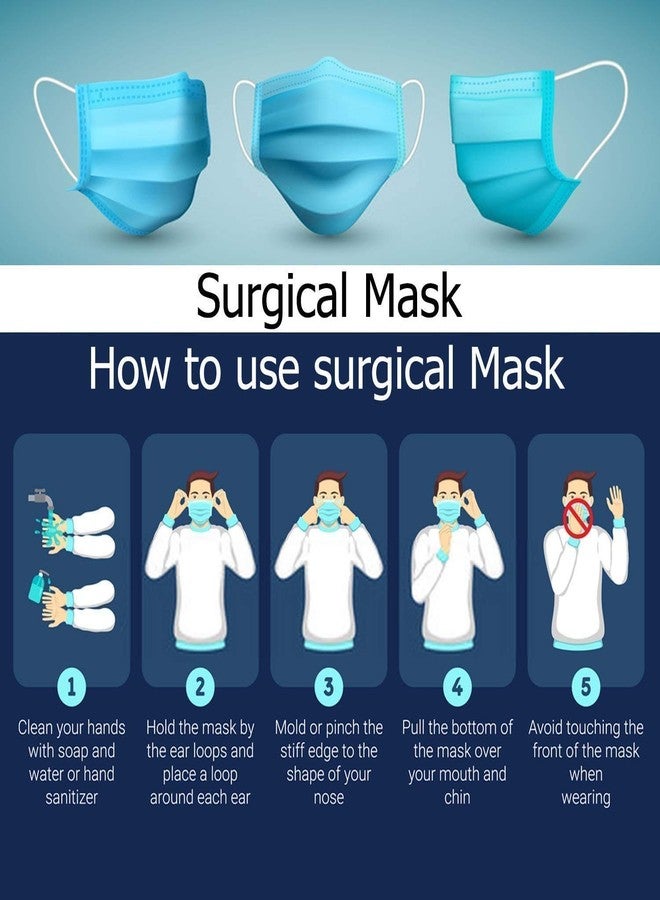 AVK STORE® 3 Ply Disposable Nonwoven Fabric with Protective Layer Super Breathable Surgical Face Masks (Pack of 50) - Image 4