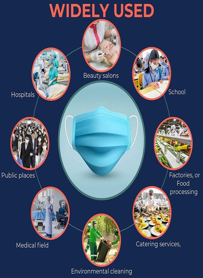AVK STORE® 3 Ply Disposable Nonwoven Fabric with Protective Layer Super Breathable Surgical Face Masks (Pack of 50) - Image 3