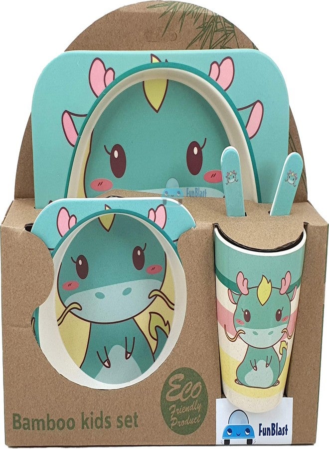 FunBlast Bamboo Fibre Kids Crockery Set Dining Set - Feeding Set for Babies | New Born Baby Utensils and Dishes Kids, Infant - Multi Color - Image 5