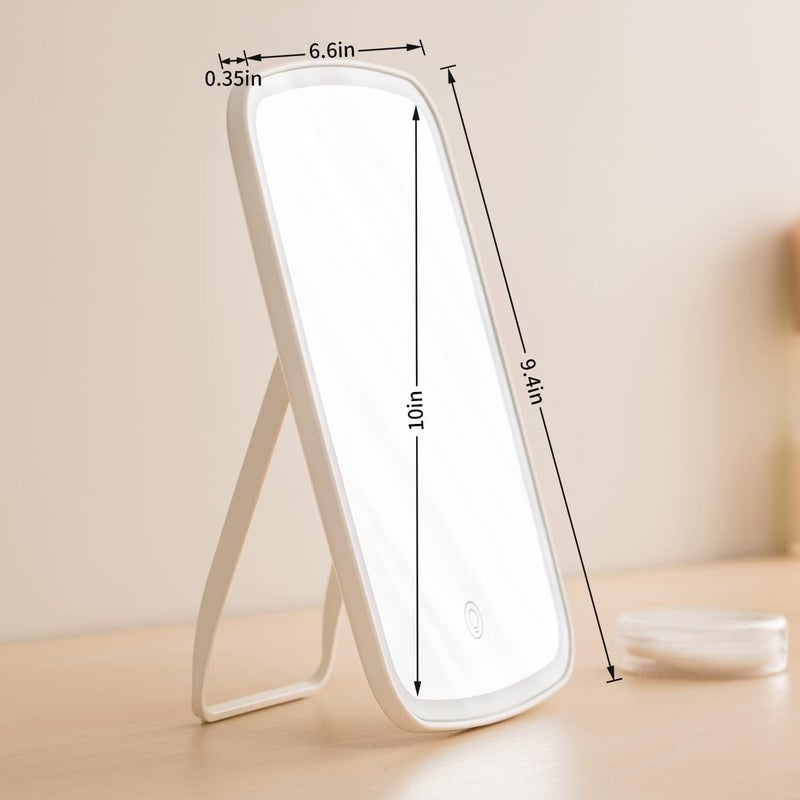 INFLUX LED Makeup Mirror with Adjustable Brightness & 3 Color Modes – Rechargeable Mirror with Lights for Perfect Makeup Application, Ideal for Home, Bathroom, Travel, and Portable Beauty Needs - Image 2
