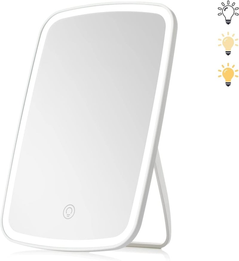 INFLUX LED Makeup Mirror with Adjustable Brightness & 3 Color Modes – Rechargeable Mirror with Lights for Perfect Makeup Application, Ideal for Home, Bathroom, Travel, and Portable Beauty Needs - Image 1