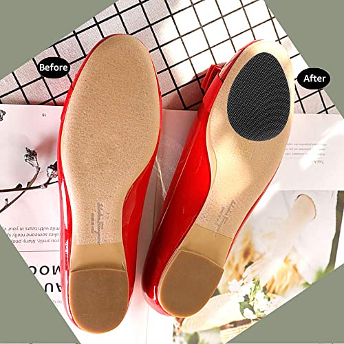 Feeke Non Slip Shoes Pads Self-Adhesive Shoe Grips Rubber Anti-Slip Shoe Grips Sole Stick Protector (Black-5Pairs) - Image 2