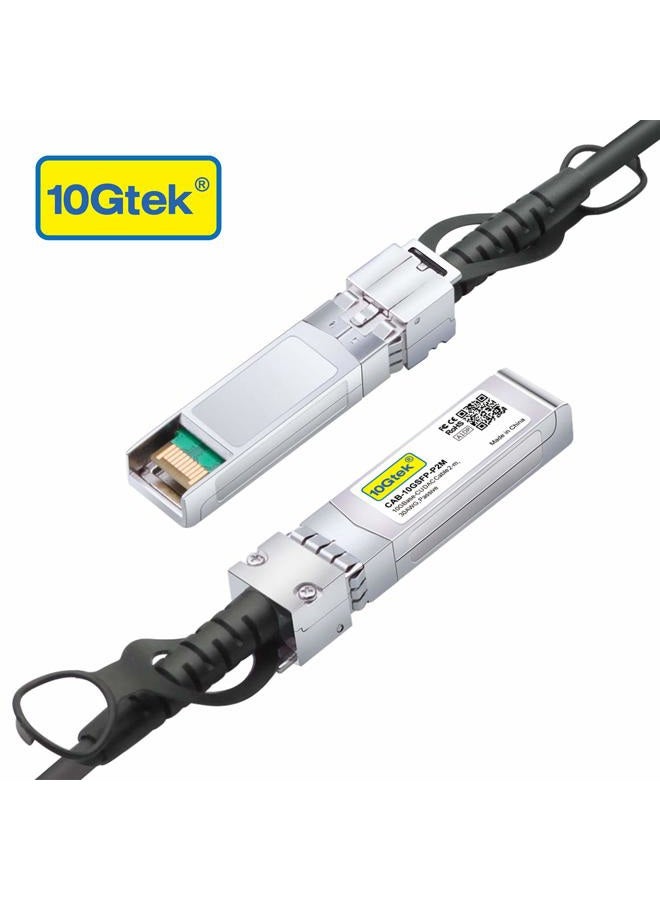 10Gtek 10G SFP+ DAC Cable - 10GBASE-CU Passive Direct Attach Copper Twinax SFP Cable for Cisco SFP-H10GB-CU2M, Ubiquiti, D-Link, Supermicro, Netgear, Mikrotik, ZTE Devices, 2m - Image 2