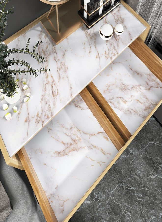 Wallercity White/Gold Marble Contact Paper for Countertops Vinyl Waterproof Peel and Stick Countertops Contact Paper Self Adhesive Removable Matte Marble Wallpaper for Kitchen Cabinets 24x118 Inches - Image 4