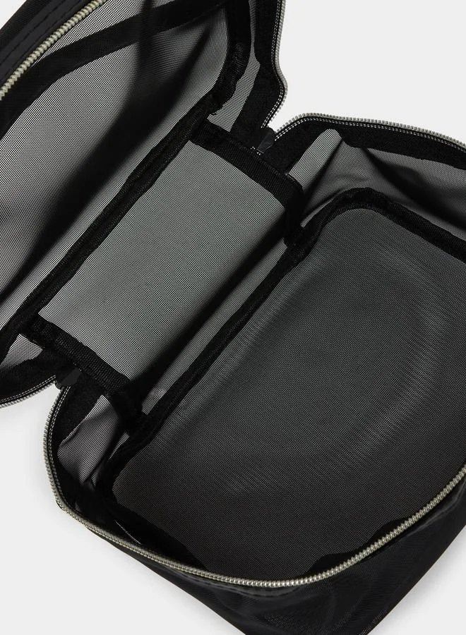 Take Two Take Two Black Mesh Washbag with Zip Closure